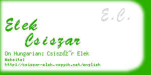 elek csiszar business card